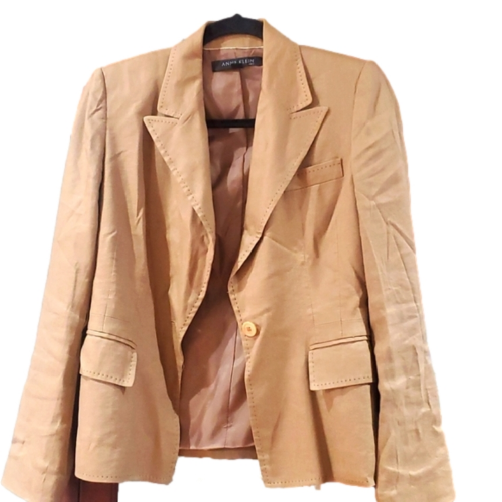 Anne Klein brown Linen Jacket/ Blazer size 0
